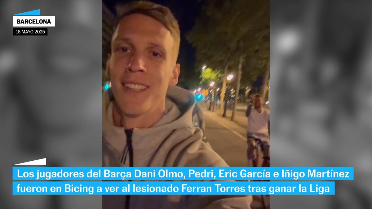 Dani Olmo, Íñigo Martínez, Eric García y Pedri se pasean en bici por Barcelona para celebrar el título de Liga | Noticias de Cataluña